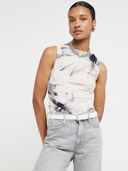 River Island цвета с драпировкой без рукавов - Изображение 1 из 4
