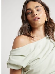 River Island White Drape Shoulder Top - Image 3 of 4
