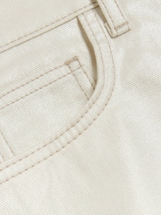 River Island Brown Coated Denim 100% Cotton Mini Skirt - Image 2 of 4