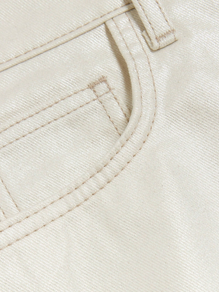 River Island Brown Coated Denim 100% Cotton Mini Skirt - Image 2 of 4