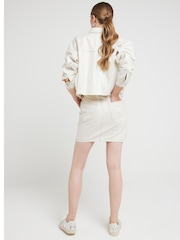 River Island Brown Coated Denim 100% Cotton Mini Skirt - Image 4 of 4