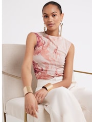 River Island Brown High Neck Mesh Top - Image 1 of 7