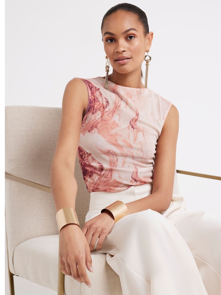 River Island Brown High Neck Mesh Top - Image 1 of 7 River Island Brown High Neck Mesh Top - Image 1 of 7