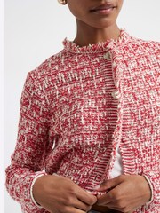 River Island Red Boucle Trophy Cardigan - Image 3 of 4