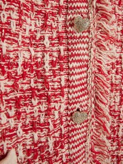 River Island Red Boucle Trophy Cardigan - Image 4 of 4
