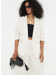 River Island Cream Linen Blazer - Image 1 of 4