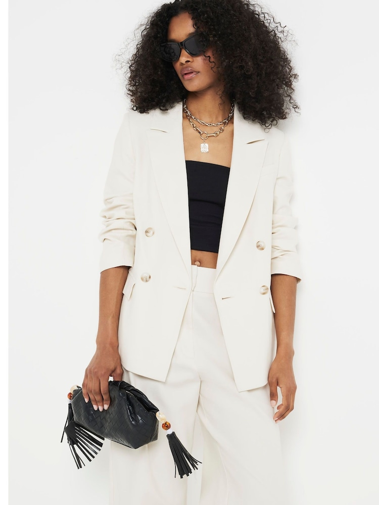 River Island Cream Linen Blazer - Image 1 of 4