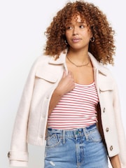 River Island White Black and Stripe Scoop Neck Vests 3 Pack - Image 2 of 6