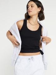 River Island White Black and Stripe Scoop Neck Vests 3 Pack - Image 5 of 6