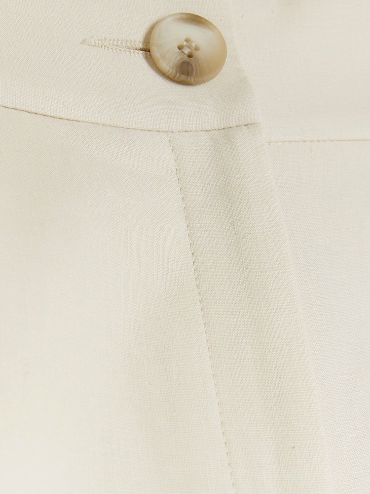 River Island Cream 100% Linen Shorts - Image 4 of 4
