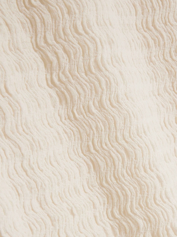 River Island Cream Textured Wide Leg Trousers - Image 4 of 4 River Island Cream Textured Wide Leg Trousers - Image 4 of 4