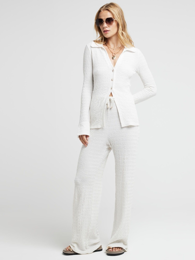 River Island Cream Textured Shirt - Image 1 of 4