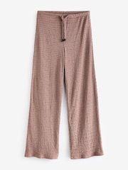River Island Brown Textured Wide Leg Trousers - Image 1 of 1