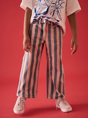 Pink and Denim Stripe Wide Leg Jeans (3-16yrs) - Image 1 of 7