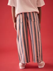 Pink and Denim Stripe Wide Leg Jeans (3-16yrs) - Image 3 of 7