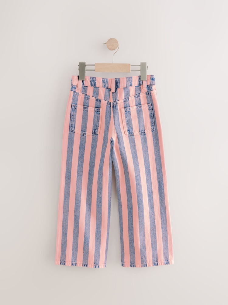 Pink and Denim Stripe Wide Leg Jeans (3-16yrs) - Image 5 of 7