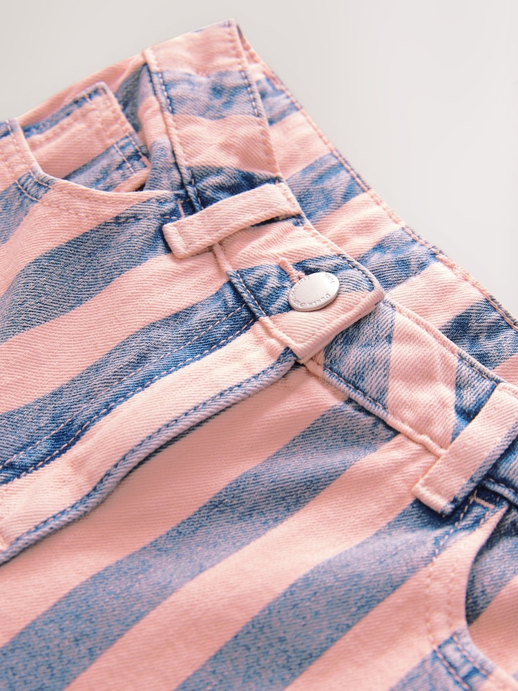 Pink and Denim Stripe Wide Leg Jeans (3-16yrs) - Image 6 of 7