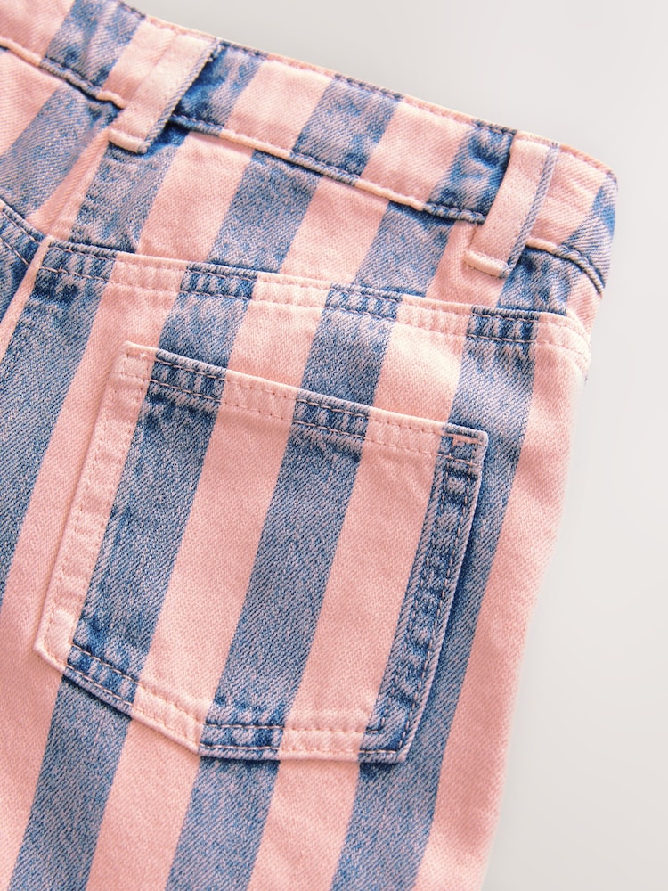 Pink and Denim Stripe Wide Leg Jeans (3-16yrs) - Image 7 of 7