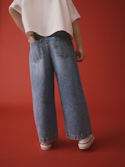 Mid Blue Denim 100% Cotton Pullon Wide Leg Jeans (3-16yrs) - Image 3 of 3