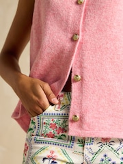 Joules Holly Pink Button Through Knitted Vest - Image 6 of 7
