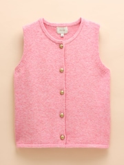 Joules Holly Pink Button Through Knitted Vest - Image 7 of 7