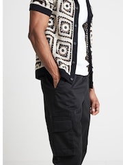 Черный - River Island Regular Fit Cuffed Cargo Trousers - Изображение 3 из 4