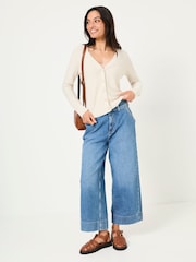 FatFace Lucia Ivory V-Neck Knitted Cardigan - Image 3 of 9