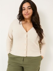 FatFace Lucia Ivory V-Neck Knitted Cardigan - Image 5 of 9