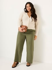 FatFace Lucia Ivory V-Neck Knitted Cardigan - Image 7 of 9