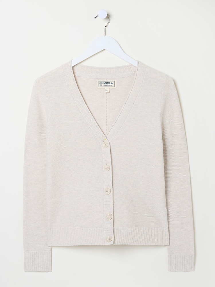 FatFace Lucia Ivory V-Neck Knitted Cardigan - Image 9 of 9