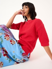 FatFace Maysie Red Knitted T-Shirt - Image 4 of 6