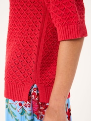 FatFace Maysie Red Knitted T-Shirt - Image 5 of 6