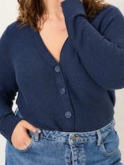 FatFace Lucia Navy V-Neck Knitted Cardigan - Image 6 of 9