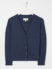 FatFace Lucia Navy V-Neck Knitted Cardigan - Image 9 of 9