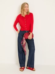 FatFace Rose Red Crew Neck Cardigan - Image 3 of 5