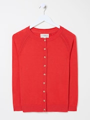 FatFace Rose Red Crew Neck Cardigan - Image 5 of 5