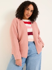 FatFace Kya Light Pink Knitted Kimono Cardigan - Image 1 of 5