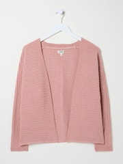 FatFace Kya Light Pink Knitted Kimono Cardigan - Image 5 of 5