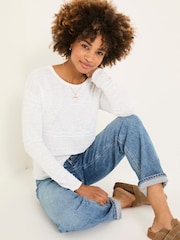 FatFace Isabelle White Knitted Jumper - Image 3 of 9