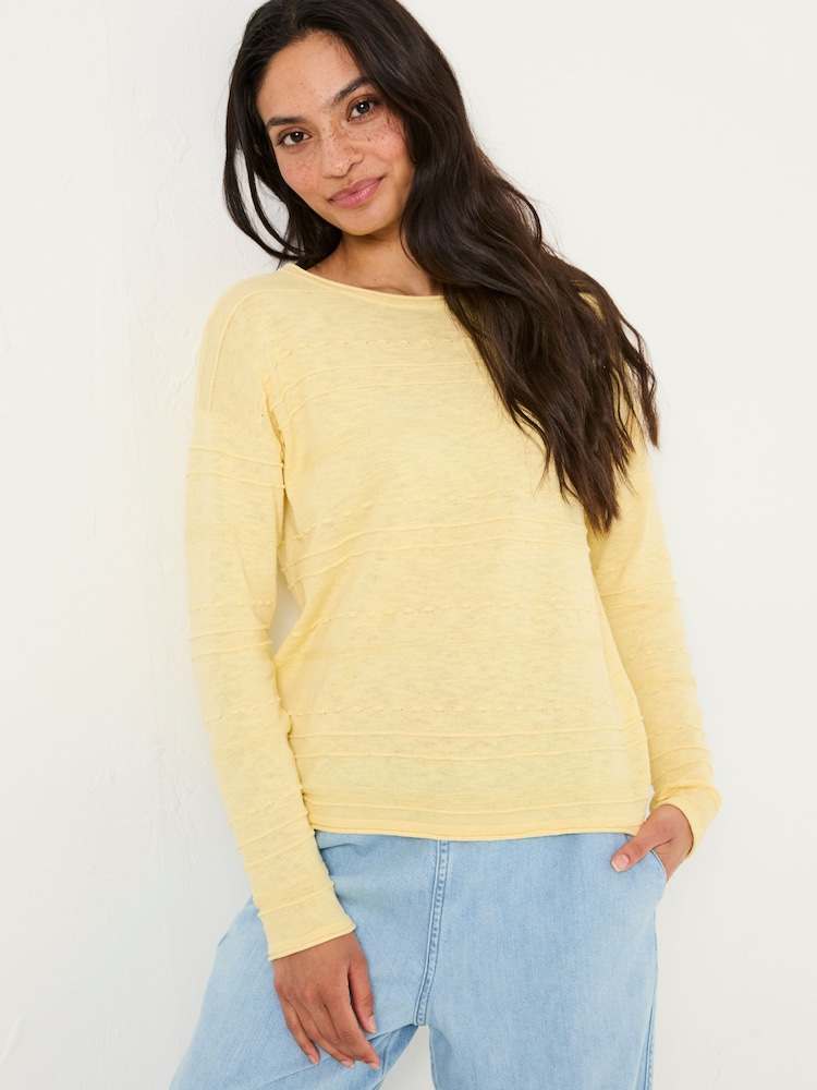 FatFace Isabelle Yellow Knitted Jumper - Image 1 of 9