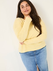 FatFace Isabelle Yellow Knitted Jumper - Image 8 of 9