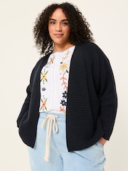 FatFace Kya Navy Knitted Kimono Cardigan - Image 1 of 5