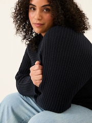 FatFace Kya Navy Knitted Kimono Cardigan - Image 4 of 5