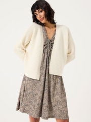 FatFace Kya Ivory Knitted Kimono Cardigan - Image 1 of 9
