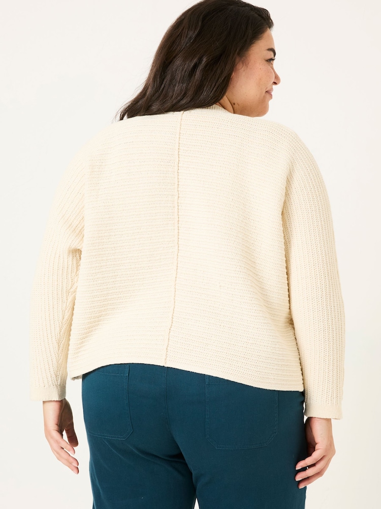 FatFace Kya Ivory Knitted Kimono Cardigan - Image 6 of 9