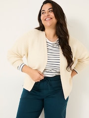 FatFace Kya Ivory Knitted Kimono Cardigan - Image 7 of 9