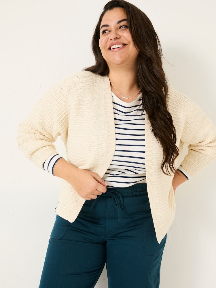 FatFace Kya Ivory Knitted Kimono Cardigan - Image 7 of 9