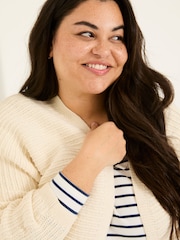 FatFace Kya Ivory Knitted Kimono Cardigan - Image 8 of 9