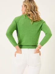 FatFace Rose Green Crew Neck Cardigan - Image 2 of 5