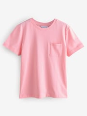 Pink Round Neck 100% Cotton T-Shirt with Short Sleeves - Image 1 of 1